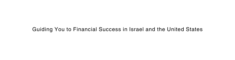 Guiding You to Financial Success in Israel and the United States